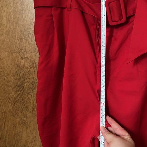 H&M Red Belted Pleated Trouser size 16 - Picture 10 of 11